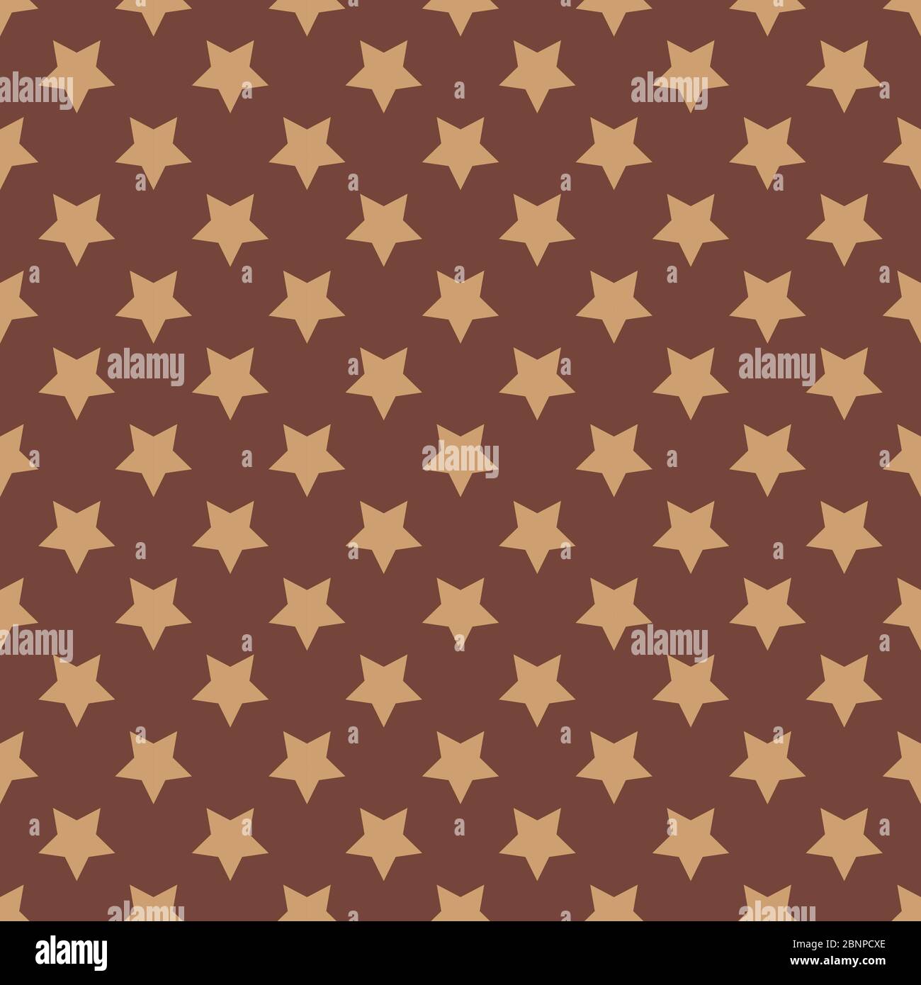 Abstract star decorative seamless pattern vector background. Chocolate color. Festive design backgrounds. Stock Vector