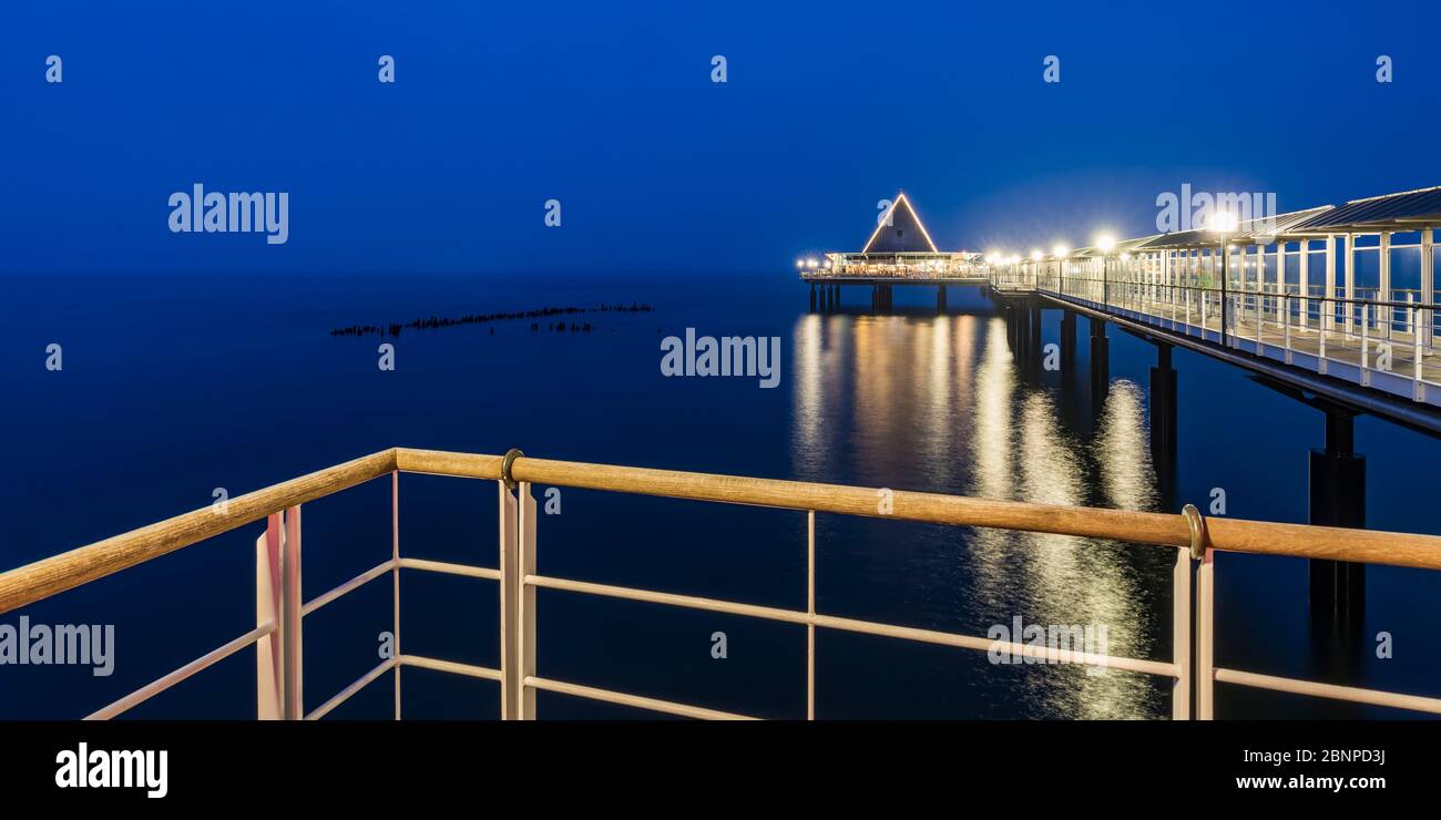 Germany, Mecklenburg-West Pomerania, Baltic Sea, Baltic Sea coast, Usedom Island, Heringsdorf, Seebad, Seebrücke Stock Photo