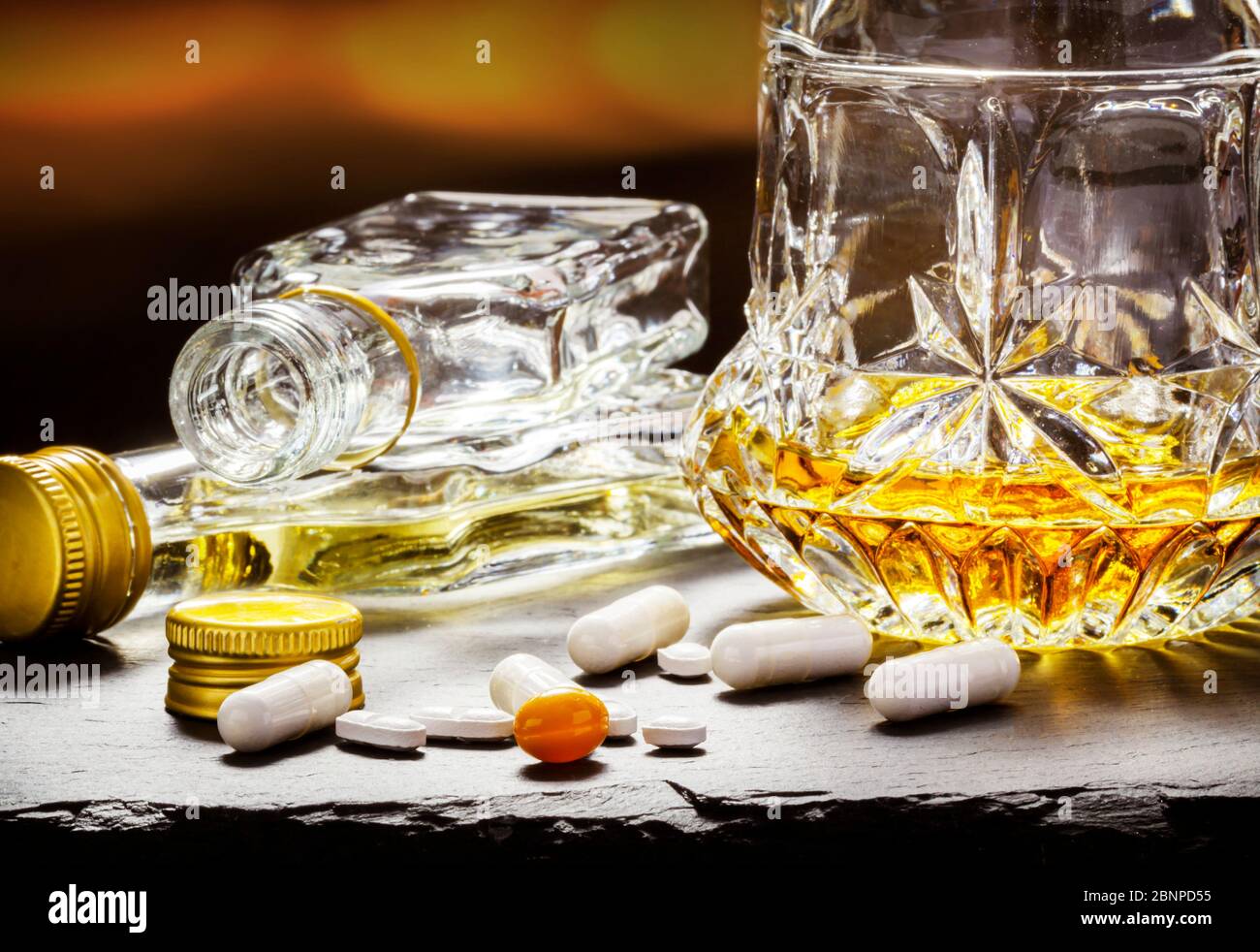Medication and alcohol Stock Photo Alamy