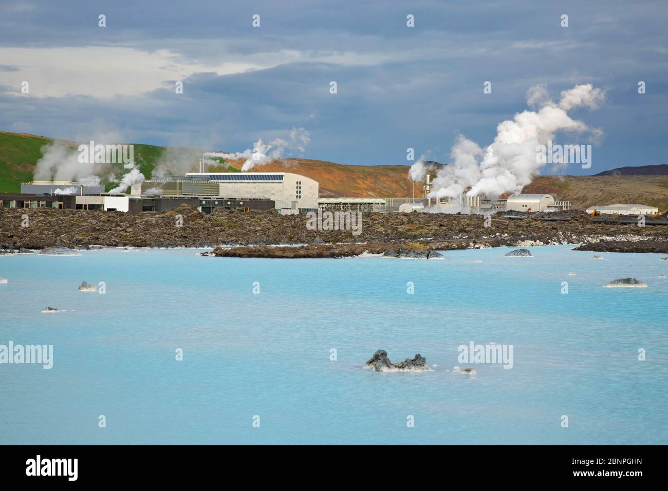 The Svartsengi geothermal power plant in the Illahraun lava field near  Grindavik on the Reykjanes peninsula Stock Photo - Alamy