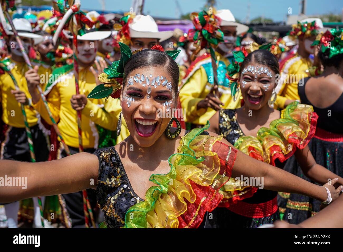 Barranquilla boasts the second-largest Carnival celebration in the world. A combinations of pagan ceremonies, catholic beliefs and ethnic diversity, t Stock Photo