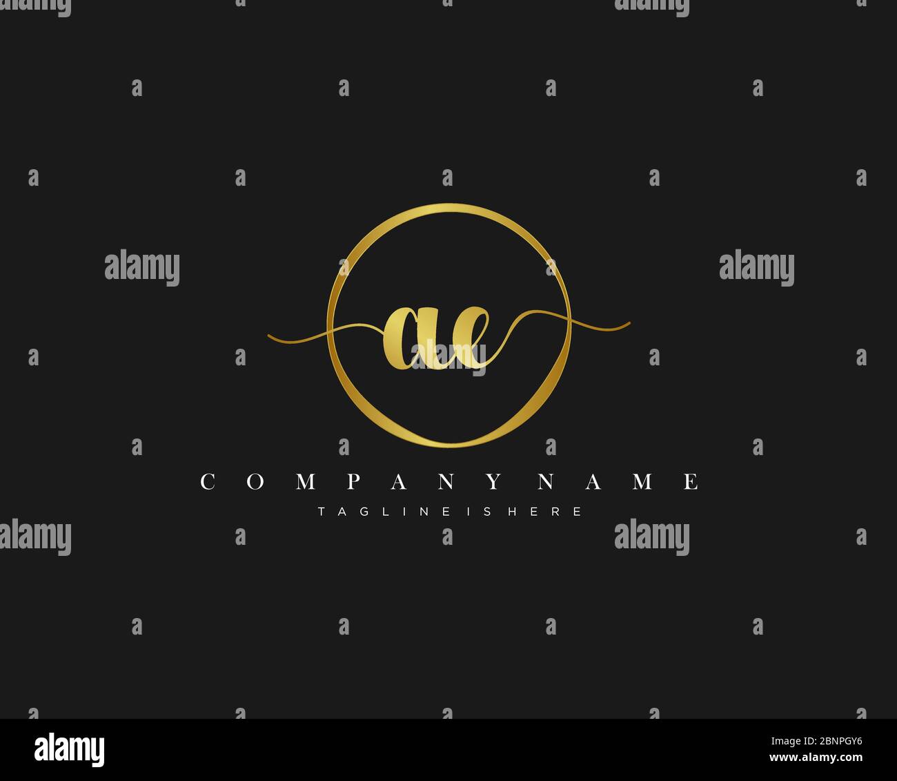AE Signature style monogram.Calligraphic lettering icon vector Stock ...