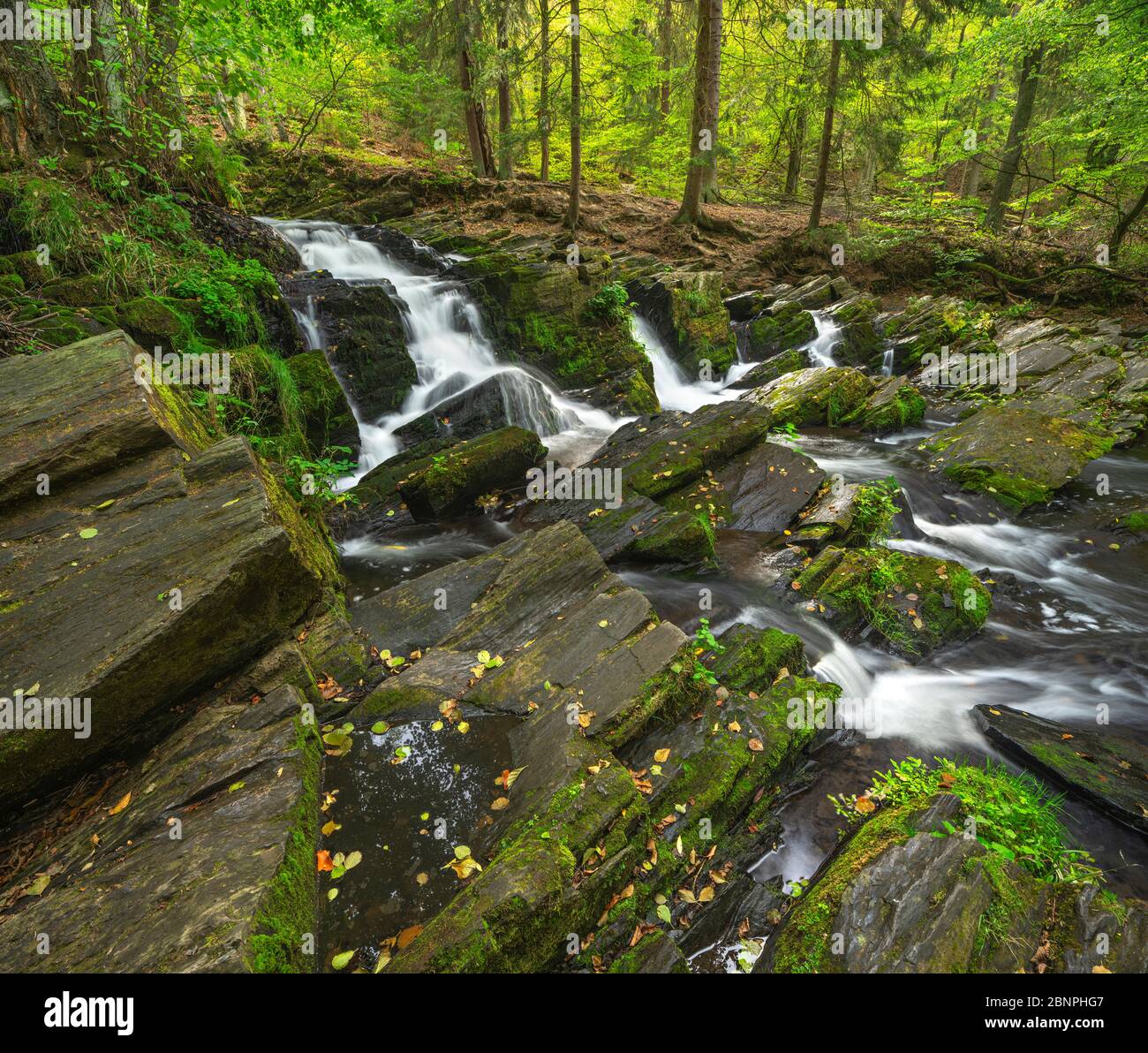 Germany, Saxony-Anhalt, Alexisbad, Harz, Selke waterfall Stock Photo