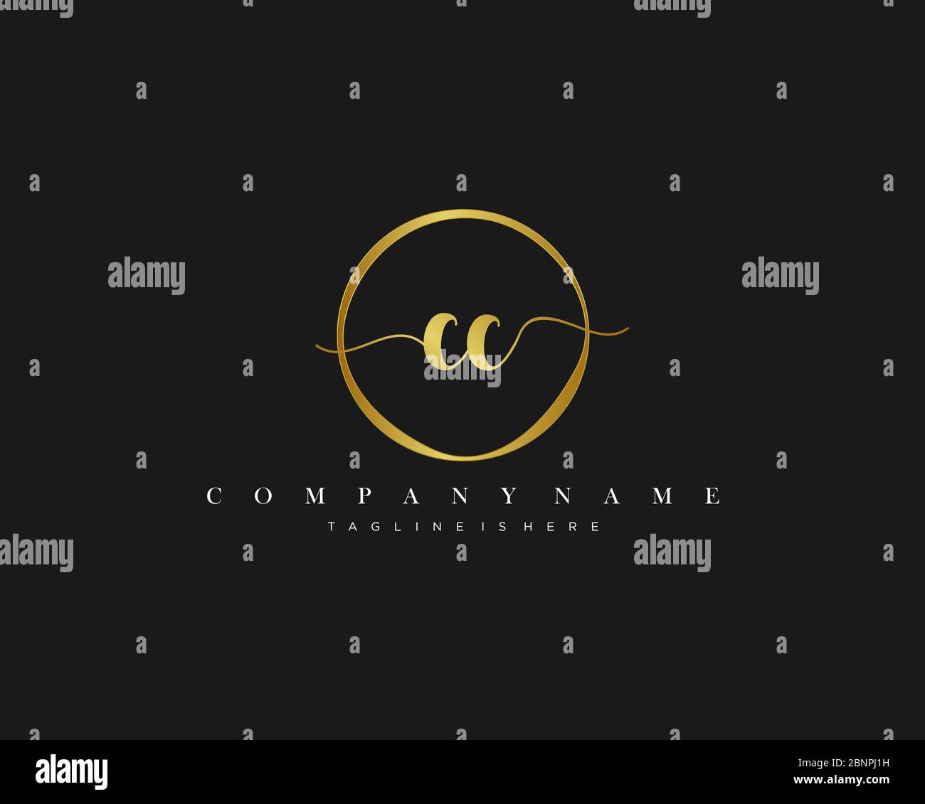 CC Signature style monogram.Calligraphic lettering icon vector Stock Vector