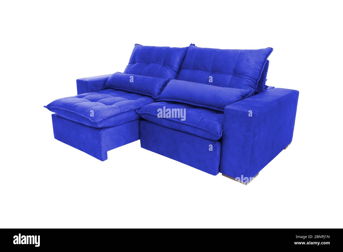 modern color suede couch sofa isolated on white background Stock Photo