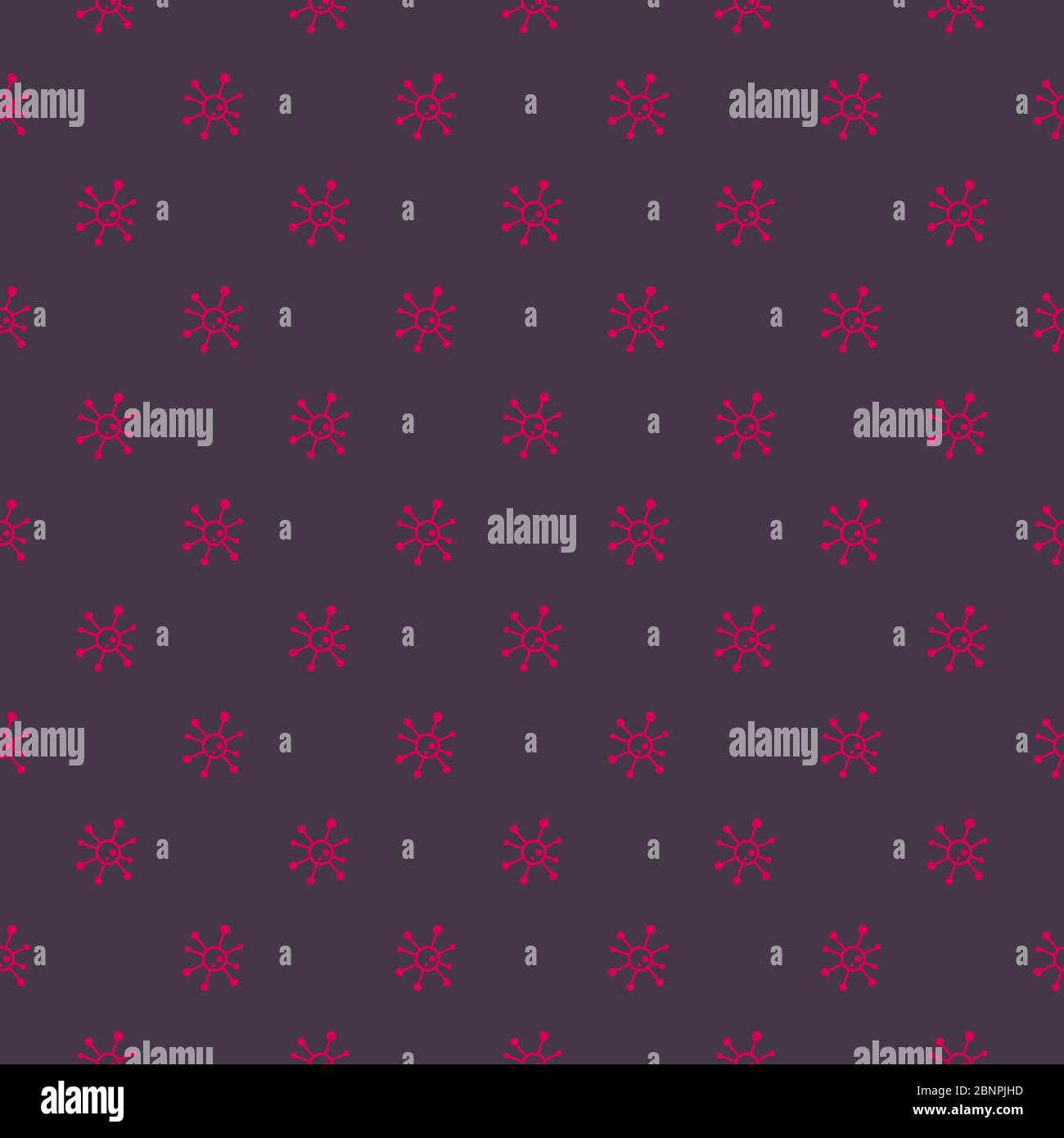 Vector graphic flat icon design with virus seamless pattern. Stock Vector