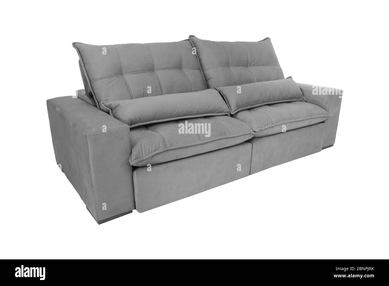 modern color suede couch sofa isolated on white background Stock Photo