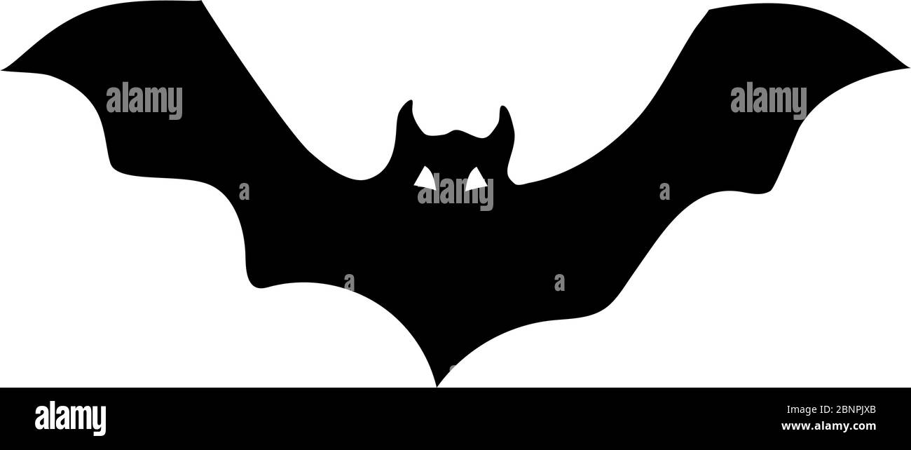Halloween bat silhouette vector graphics design illustration. Stock Vector