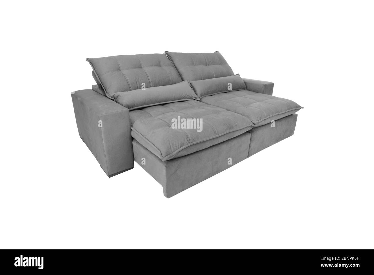 modern color suede couch sofa isolated on white background Stock Photo