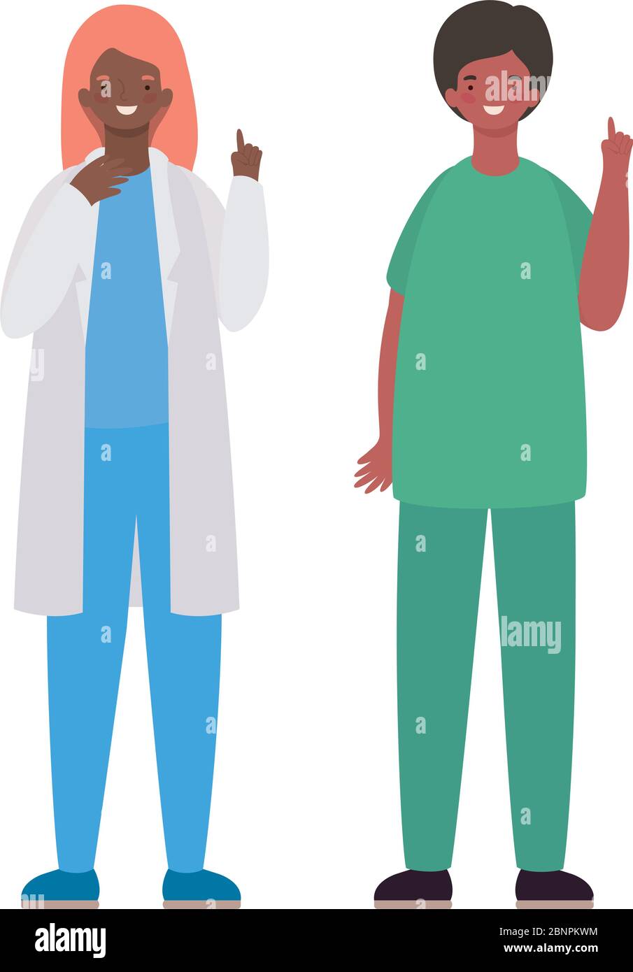 Woman and man doctor with uniform vector design Stock Vector Image ...