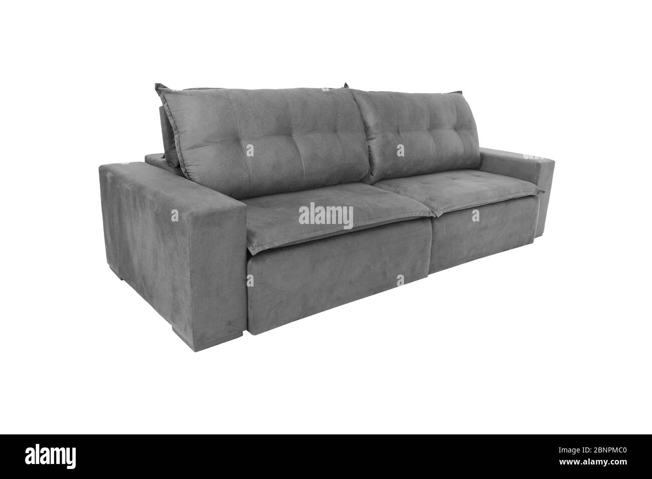 modern color suede couch sofa isolated on white background Stock Photo