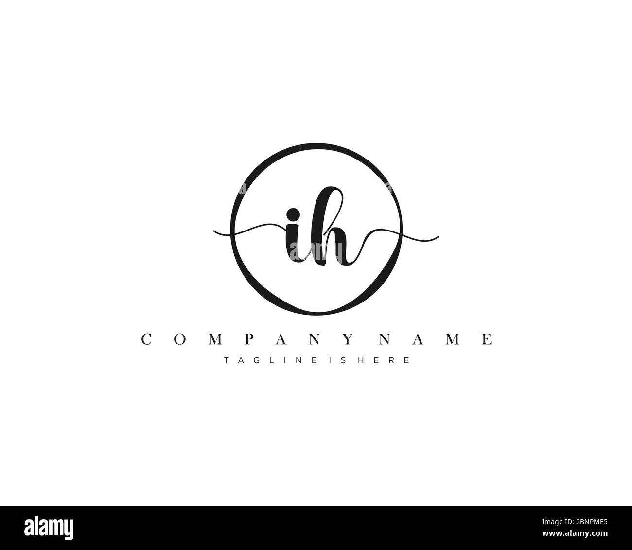 Initial handwriting logo vector Stock Vector Image & Art - Alamy