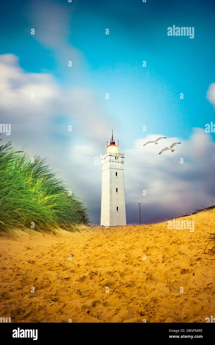 Blåvand Fyr lighthouse in Denmark Stock Photo - Alamy