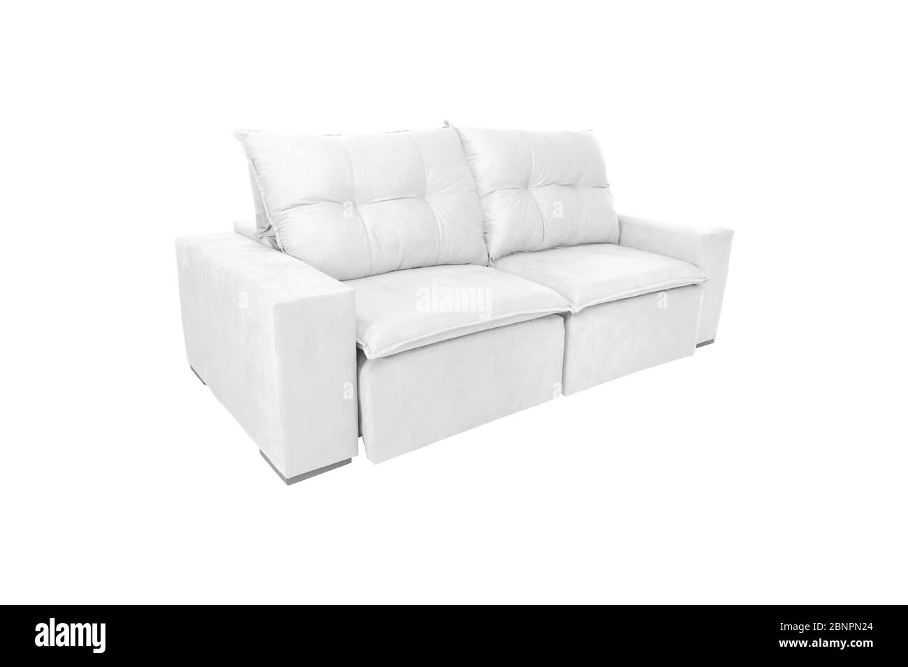 modern color suede couch sofa isolated on white background Stock Photo