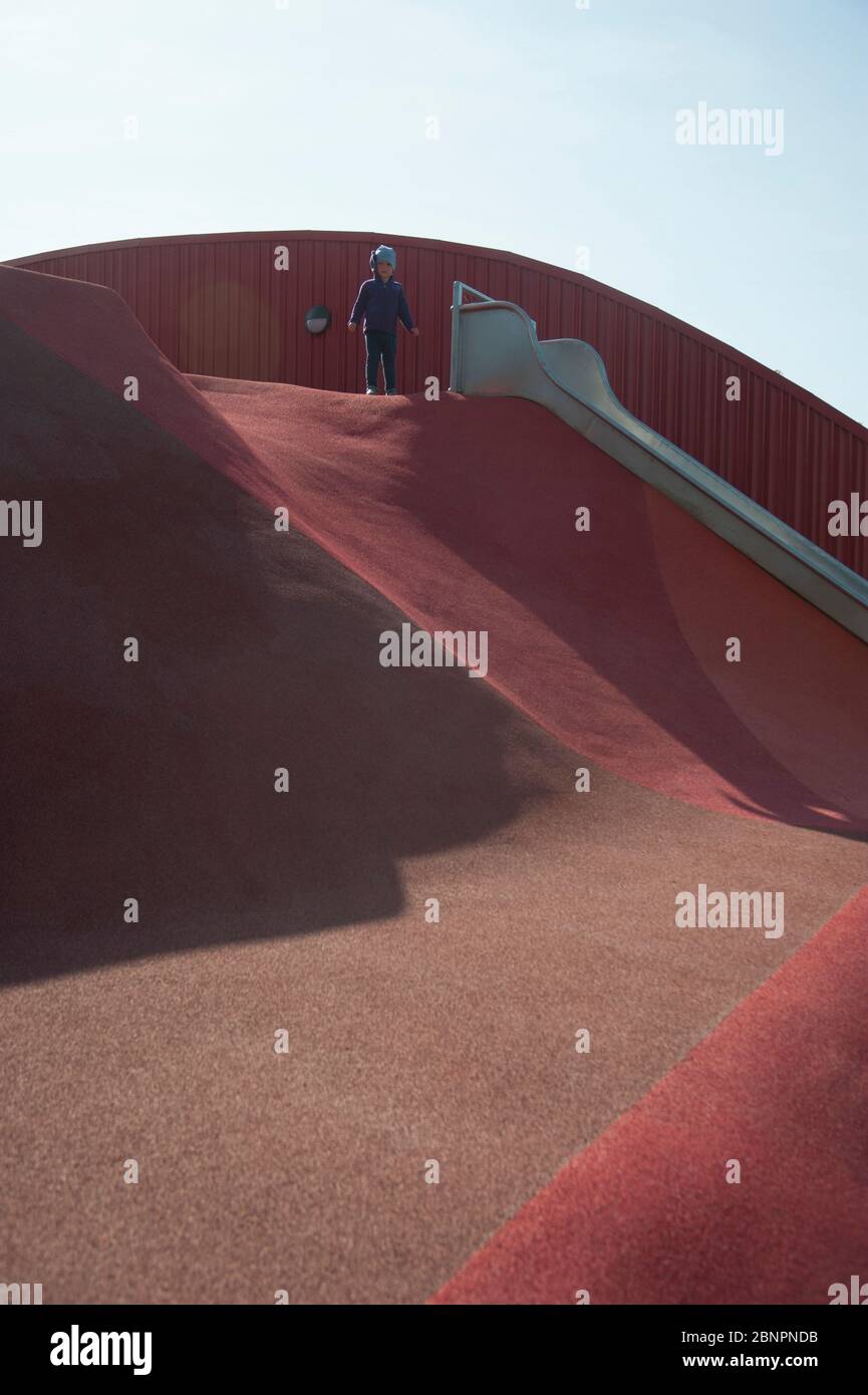 Playground with rubber floor Stock Photo