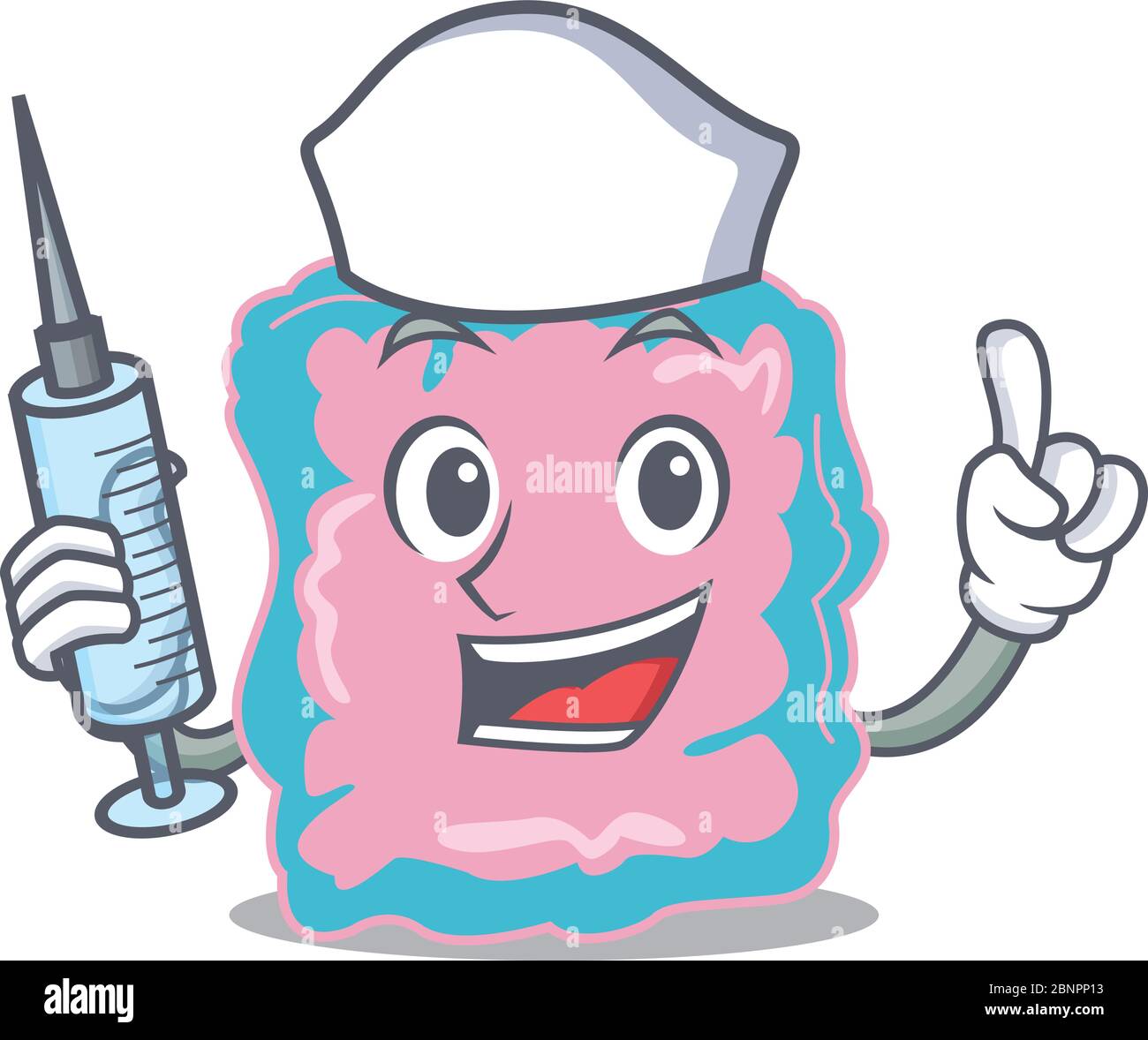 Intestine humble nurse mascot design with a syringe Stock Vector Image ...