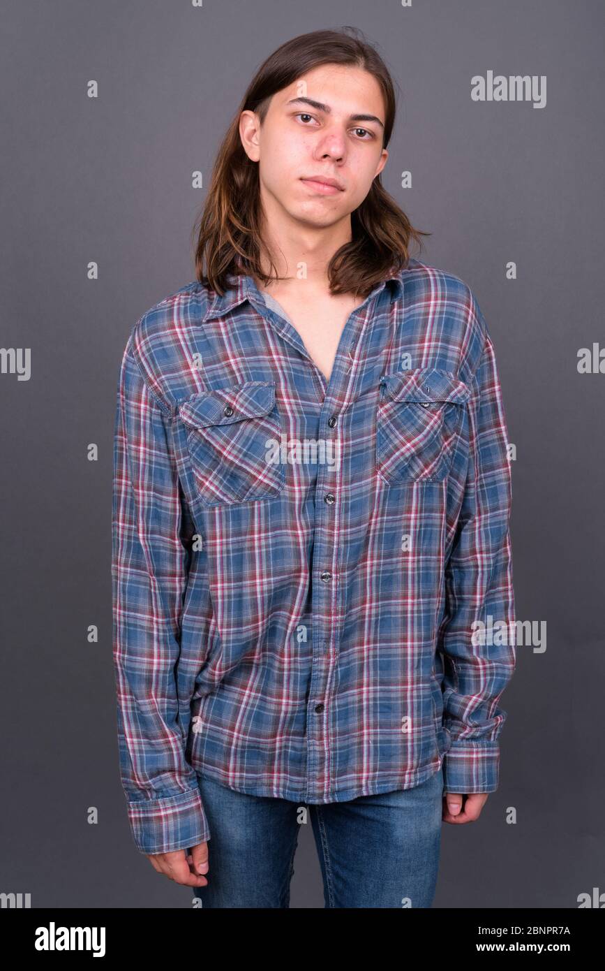 Man long hair style hi-res stock photography and images - Alamy