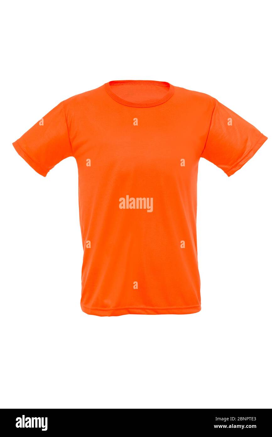 Mockup of a template of a man's t-shirt color on a white background Stock Photo