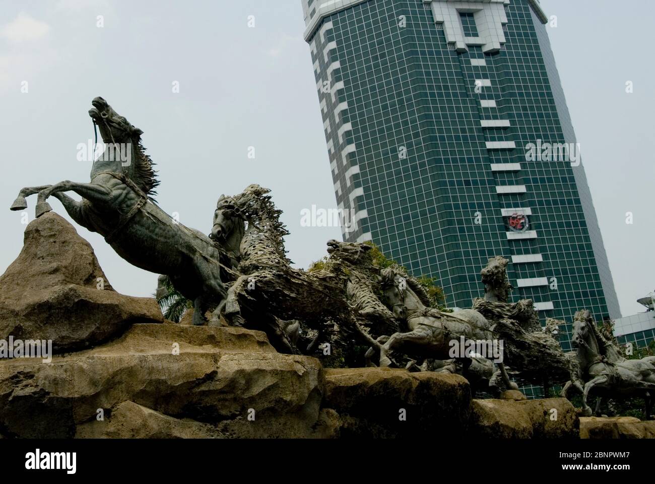 Horses Pulling Arjuna S Chariot Arjuna Wijaya Statue Jakarta Indonesia Stock Photo Alamy