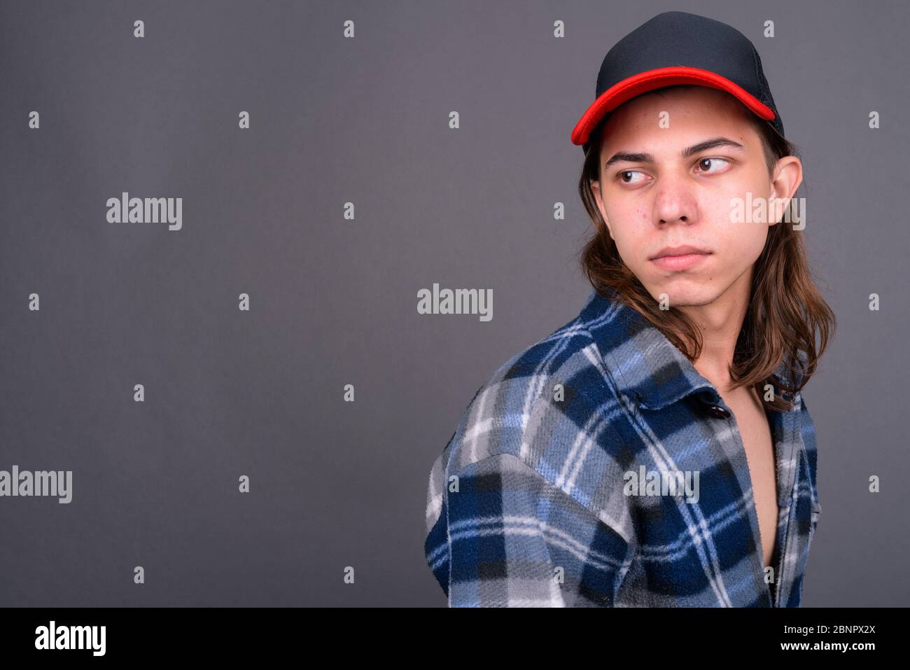Long hair man back hi-res stock photography and images - Alamy