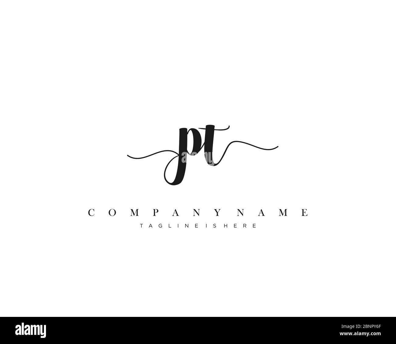 Initial handwriting logo vector Stock Vector Image & Art - Alamy