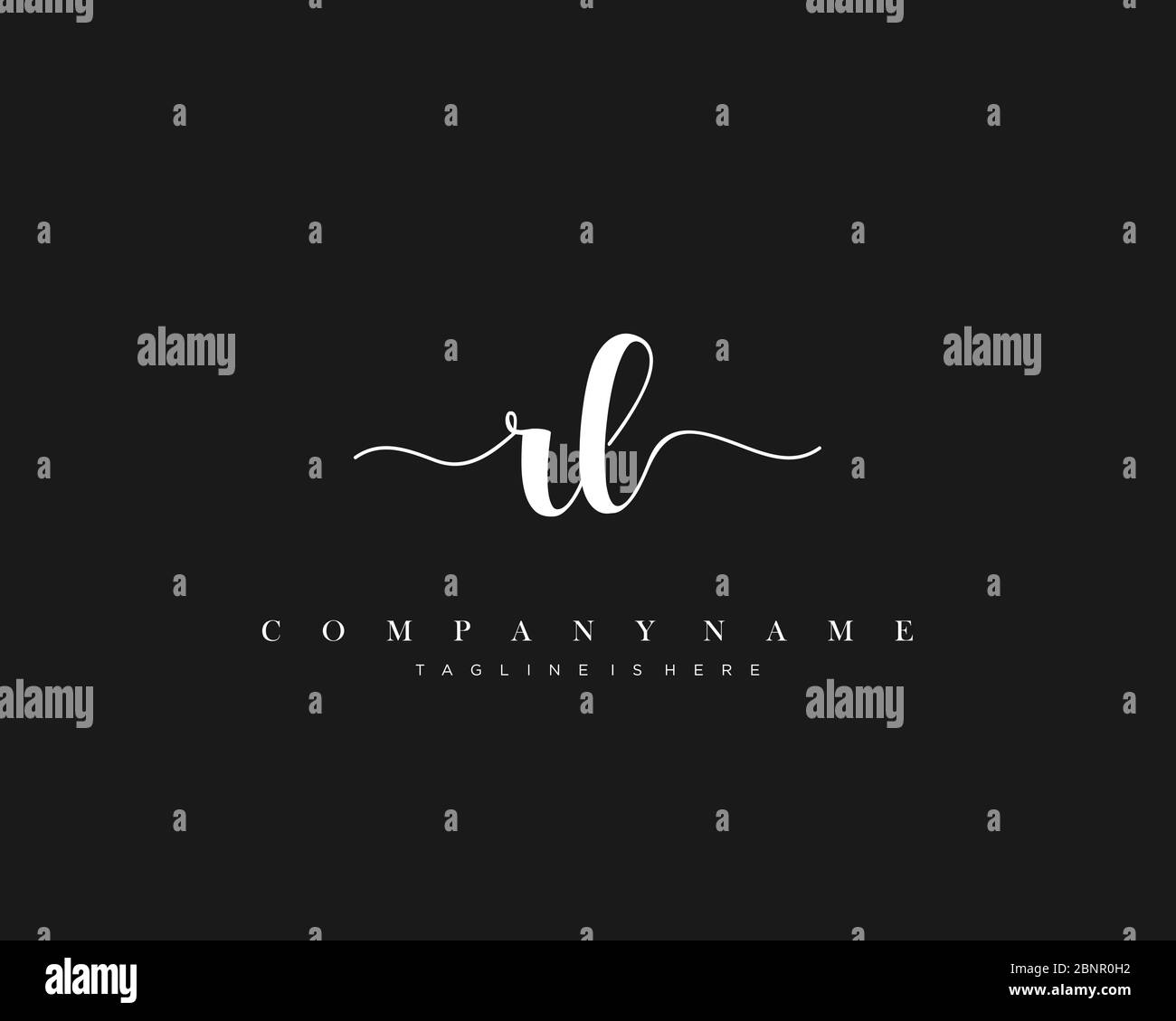 RL Initial handwriting logo vector. Stock Vector