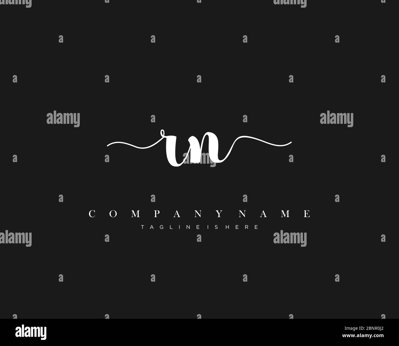 RN Initial handwriting logo vector. Stock Vector