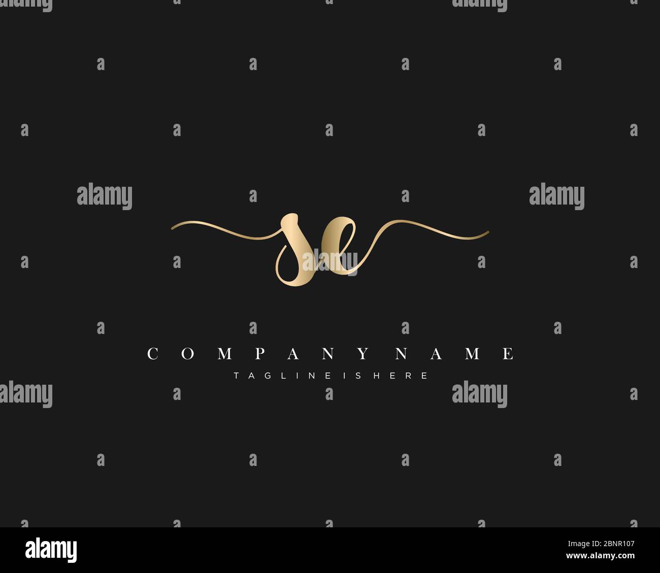 SE Initial handwriting logo vector. Stock Vector