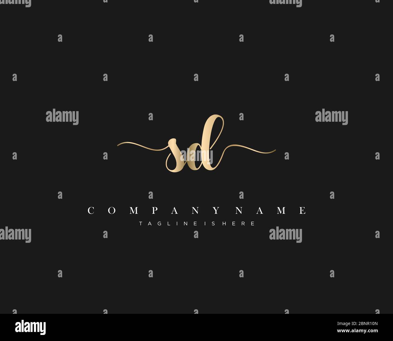 SD Initial handwriting logo vector. Stock Vector