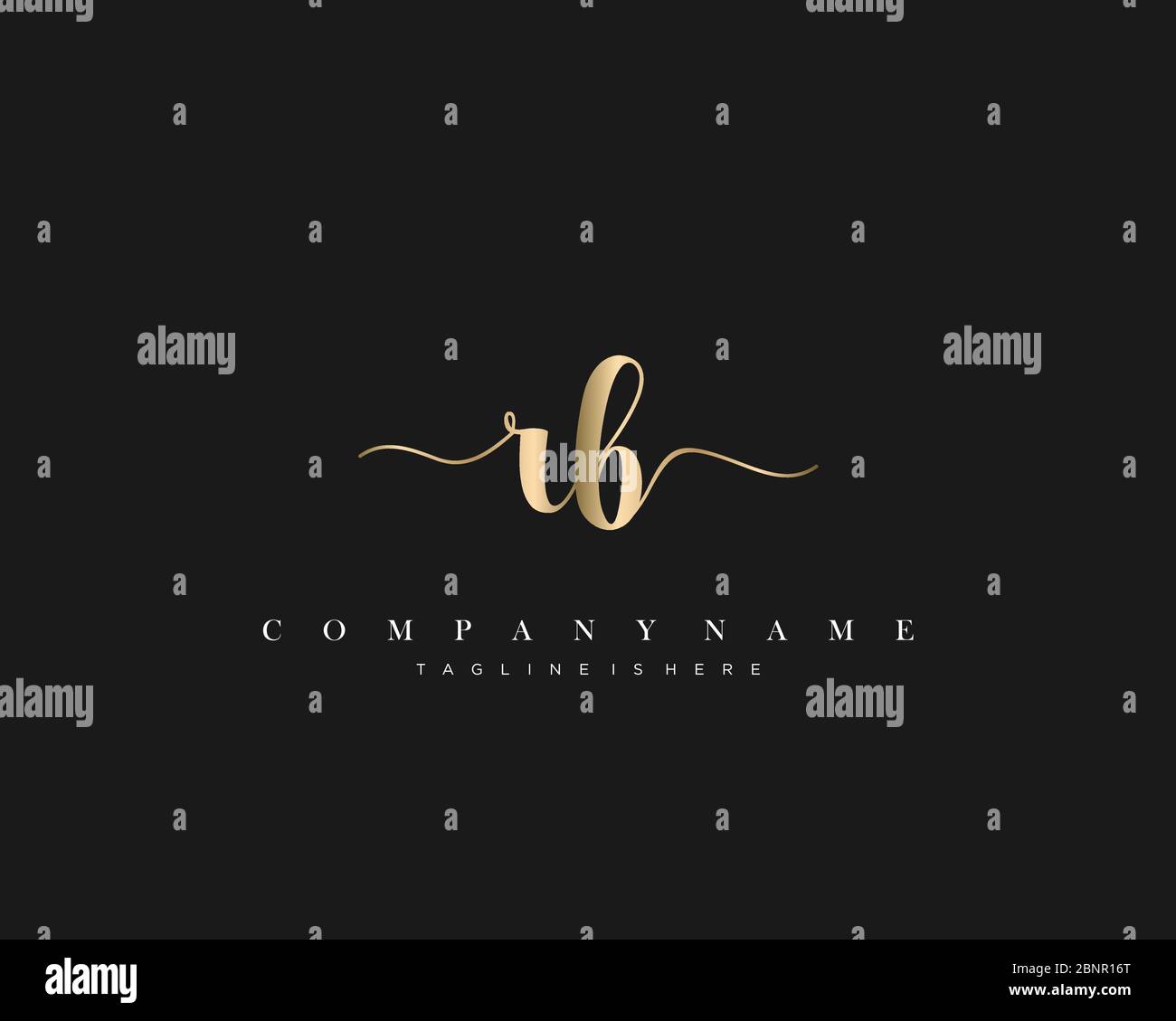 RB Initial handwriting logo vector. Stock Vector