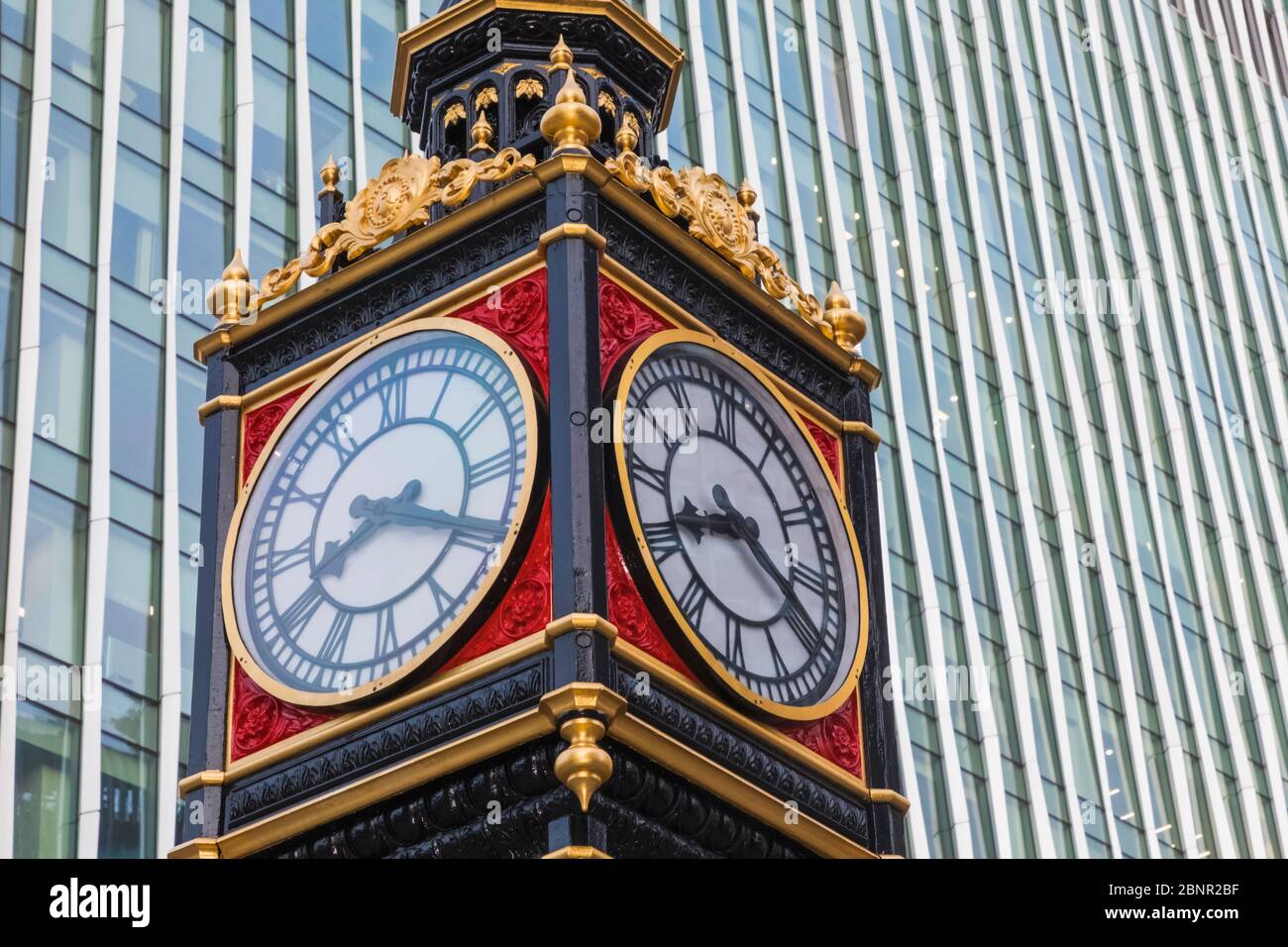 England, London, Westminster, Victoria, "Little Ben" Cast Iron Miniature Clock Tower Stock Photo