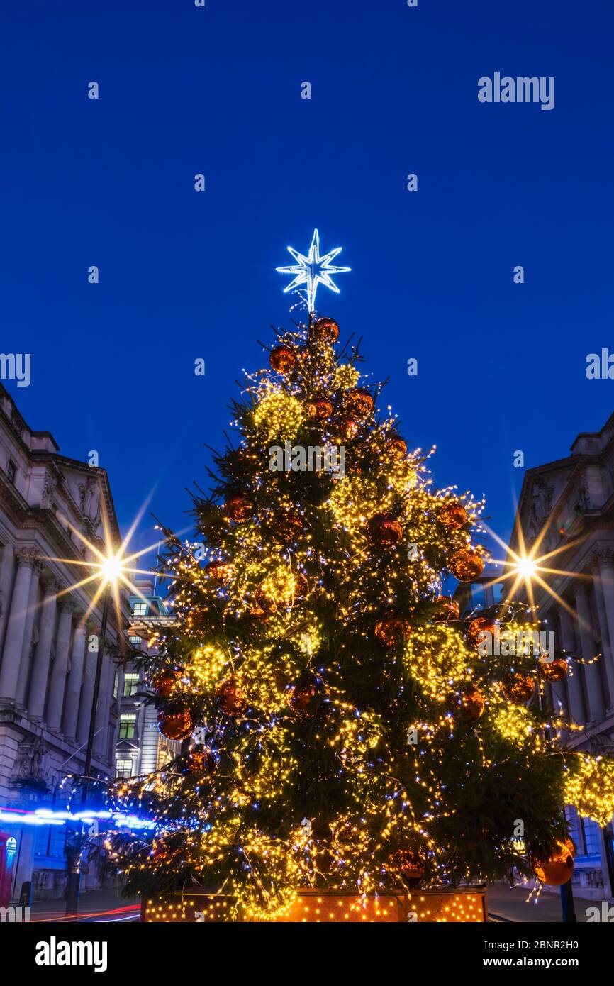 England, London, Regent Street, The St James Christmas Tree Stock Photo