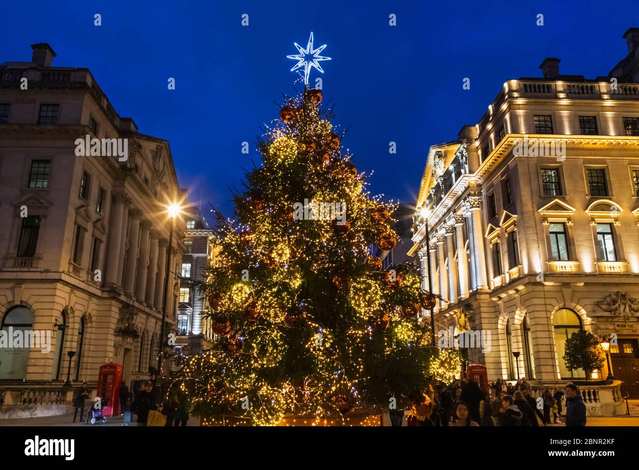 England, London, Regent Street, The St James Christmas Tree Stock Photo