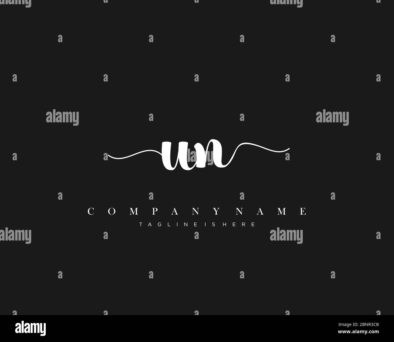 UN Initial handwriting logo vector. Stock Vector