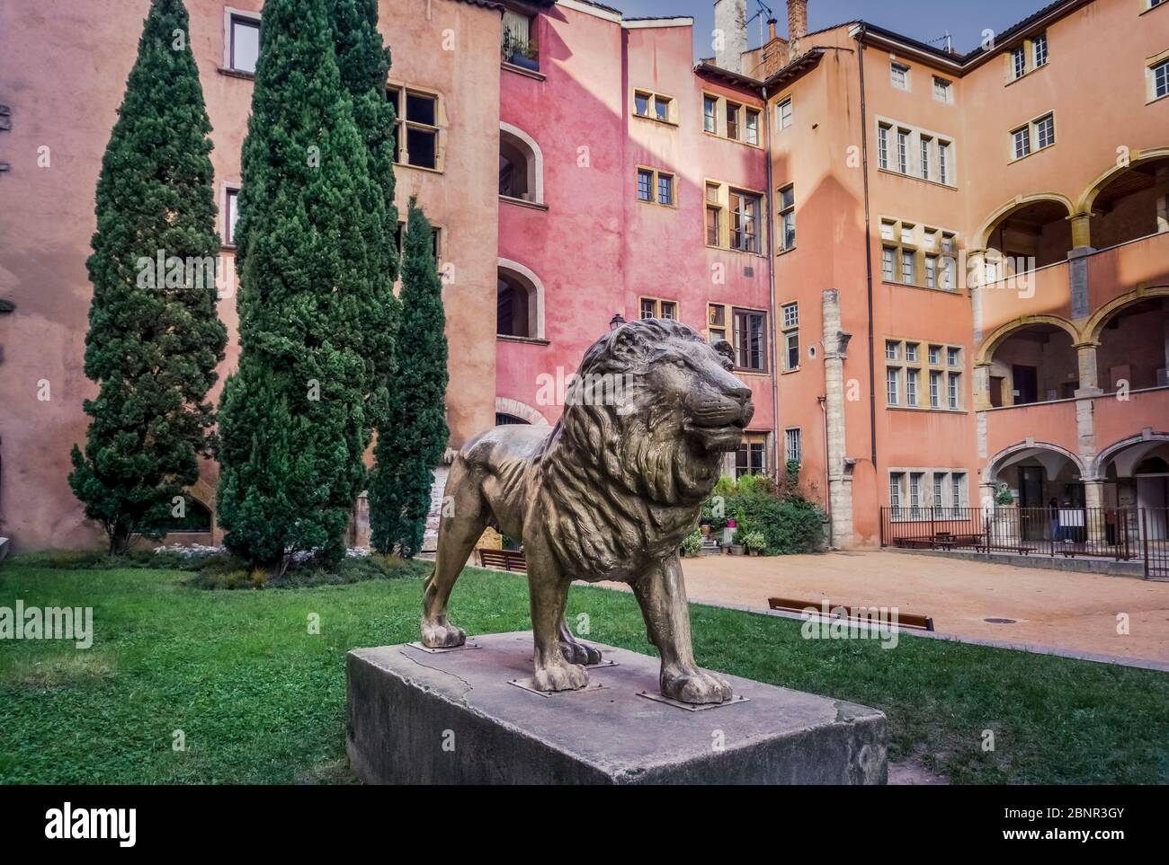 Maison des advocats. Built in the XV century in the Vieux Lyon district. Example of the Renaissance style. Monument Historique. Lyon has been a UNESCO World Heritage Site since 1998. Stock Photo