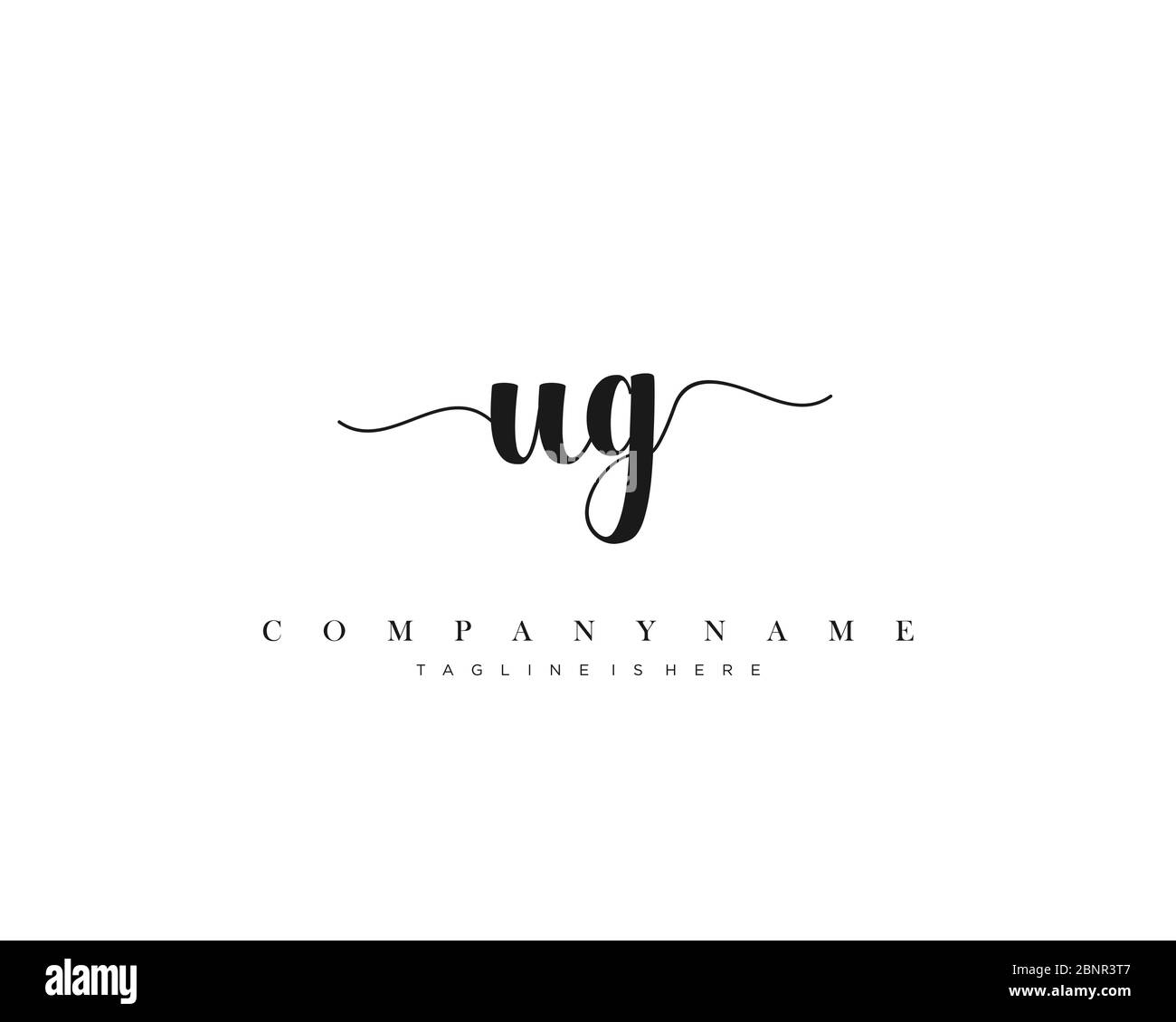 UG Initial handwriting logo vector. Stock Vector