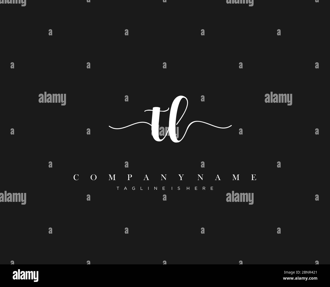 TL Initial handwriting logo vector. Stock Vector