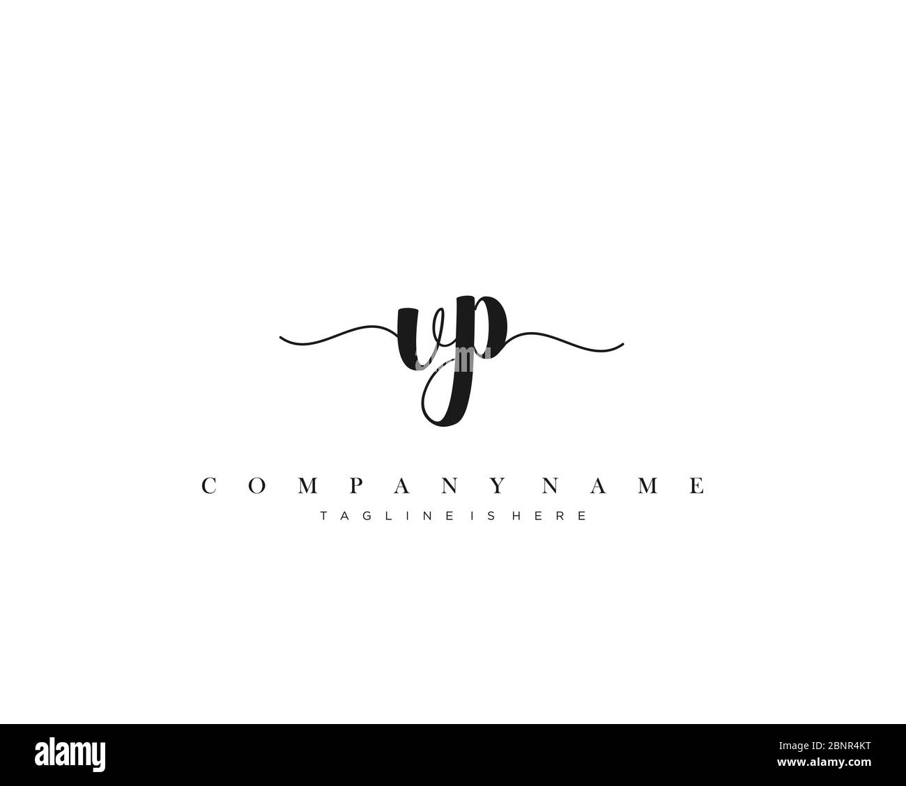 VP Initial handwriting logo vector. Stock Vector