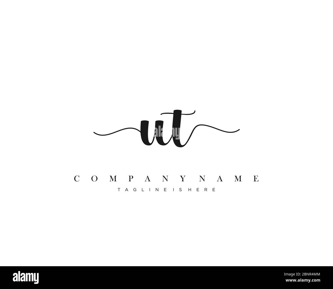 UT Initial handwriting logo vector. Stock Vector