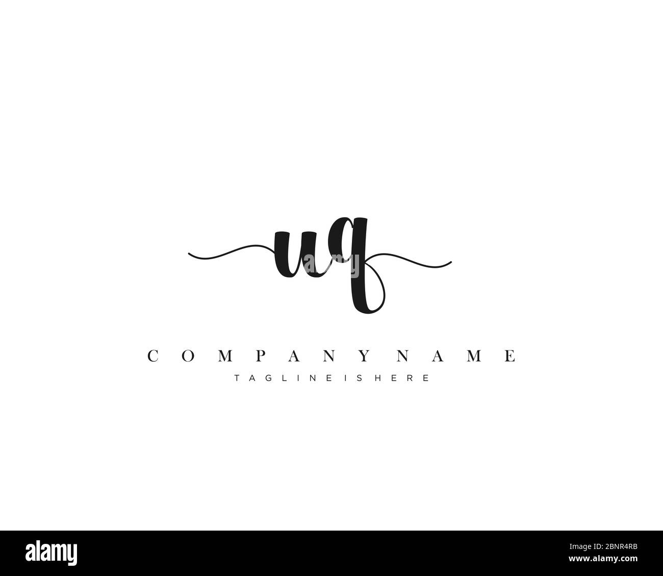 WQ Initial handwriting logo vector. Stock Vector