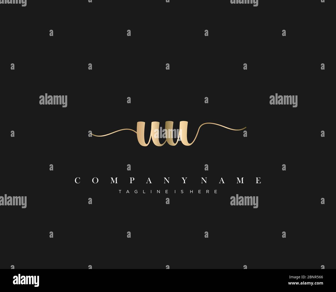 UU Initial handwriting logo vector. Stock Vector