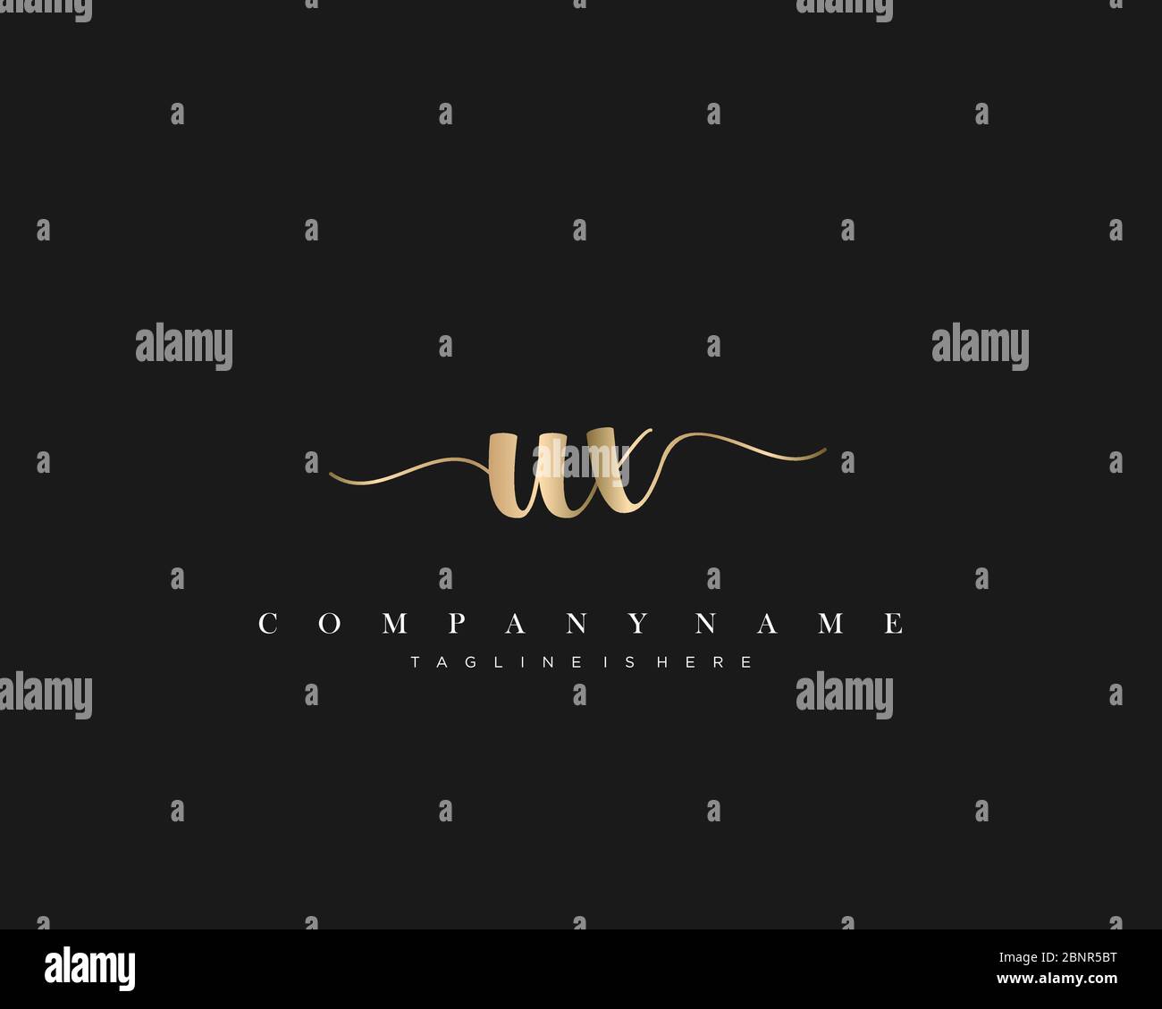 UX Initial handwriting logo vector. Stock Vector