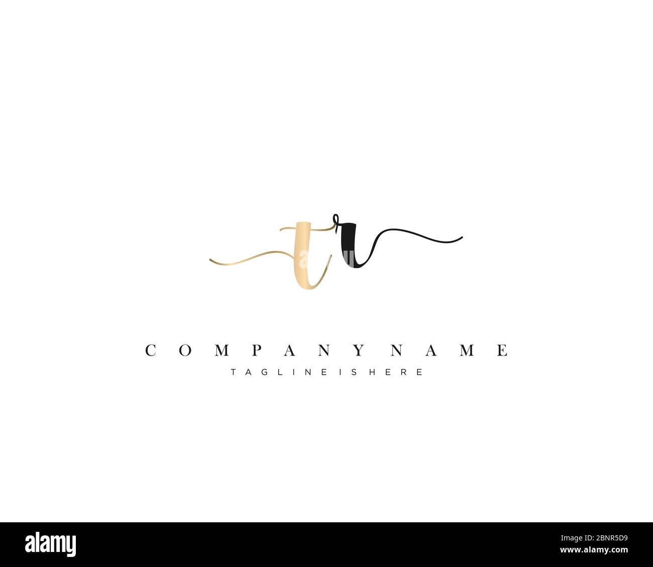 TR Initial handwriting logo vector. Stock Vector