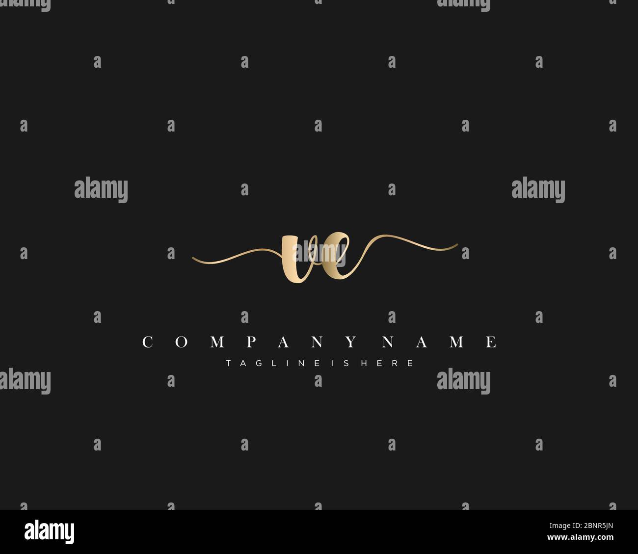 VE Initial handwriting logo vector. Stock Vector