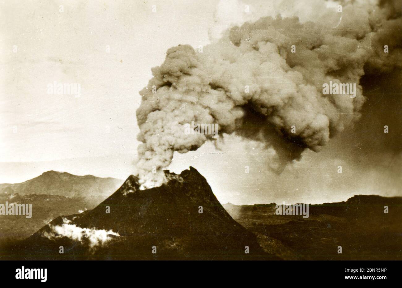 Historic photo about vesuvius eruption 1944 Stock Photo