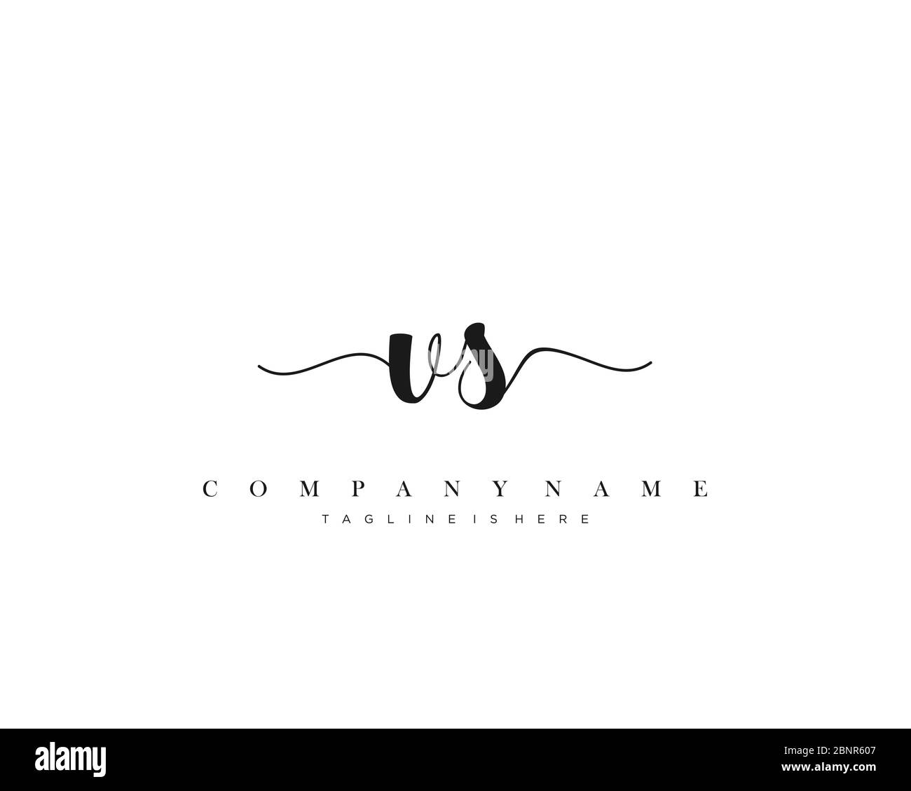 VS Initial handwriting logo vector. Stock Vector