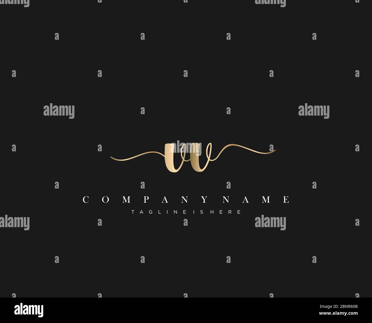 VV Initial handwriting logo vector. Stock Vector