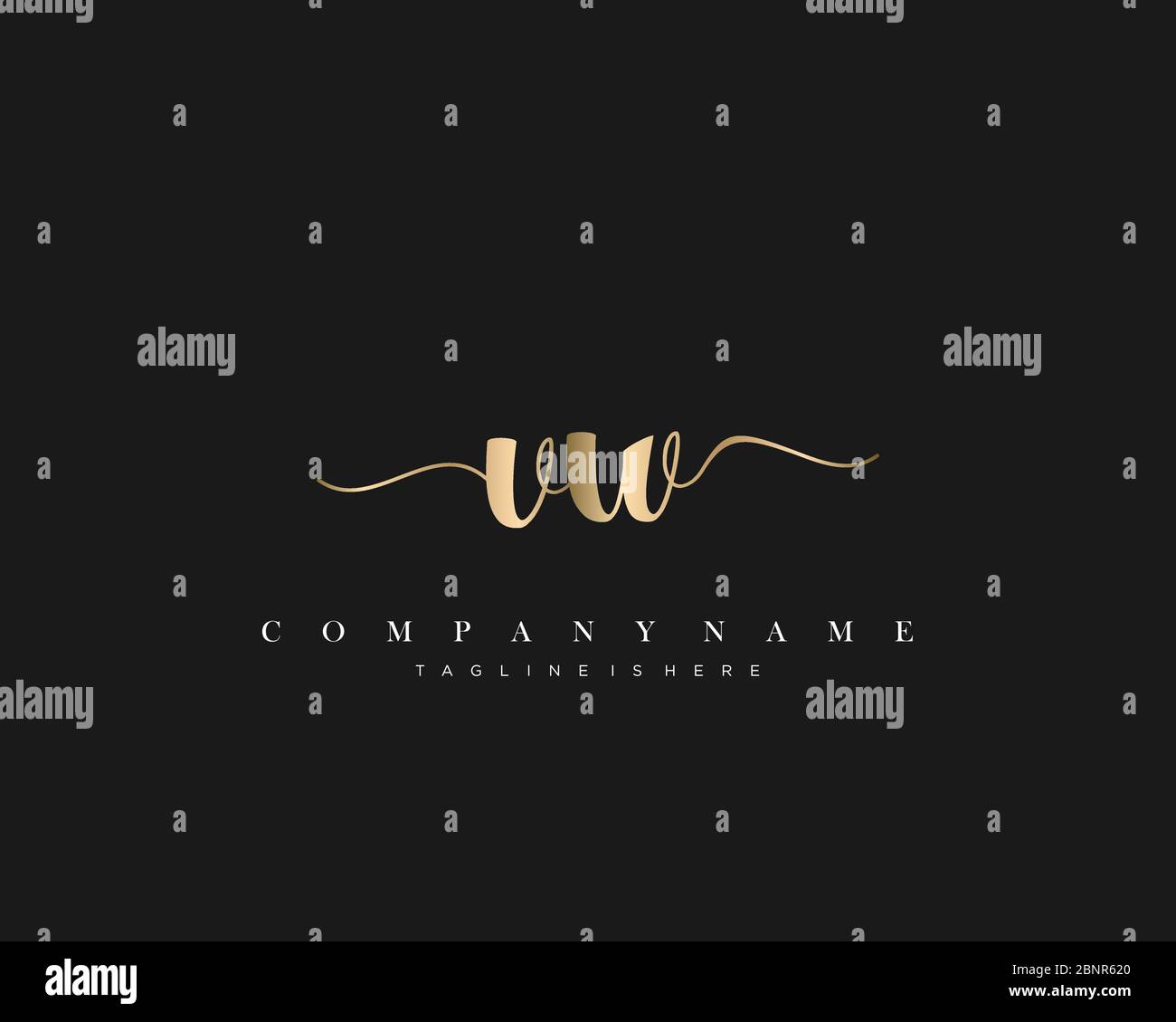 VM Initial handwriting logo vector. Stock Vector