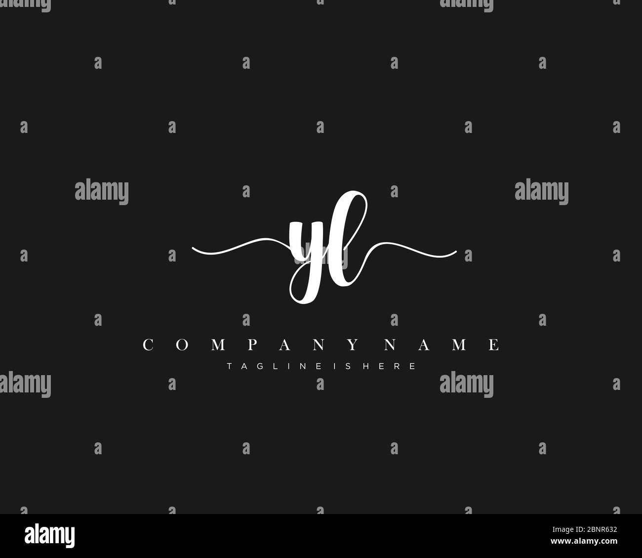YL Initial handwriting logo vector. Stock Vector