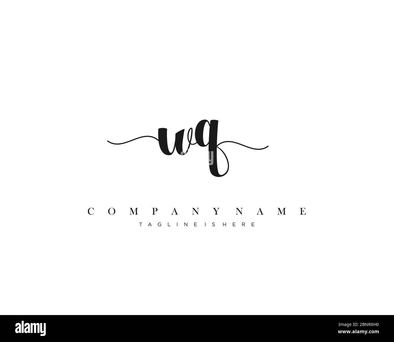 WQ Initial handwriting logo vector. Stock Vector